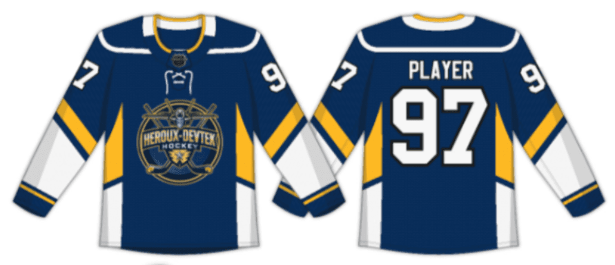New home jersey — navy with gold and white accents